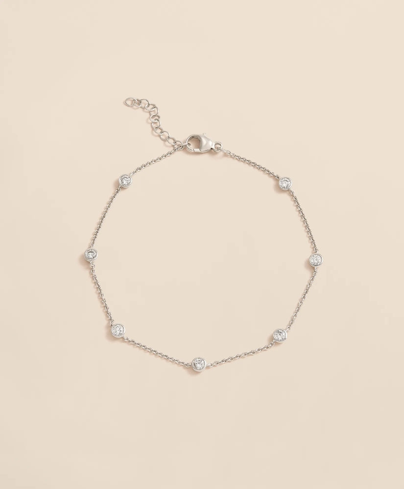 Women 0.5 CT. Lab-Grown Diamond 14k Gold Station Bracelet - Brooks Brothers For sale
