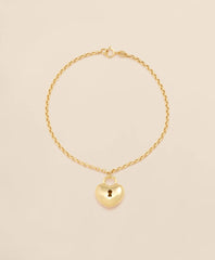 Women 14k Gold Heart Pendant Bracelet - Brooks Brothers Gift