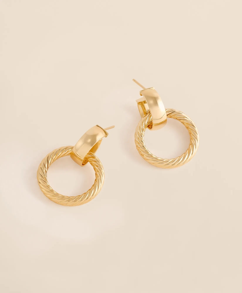 Women 14k Gold Large Oval Earrings