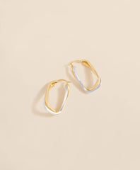 Women 14k Yellow-White Gold Hoop Earrings - Brooks Brothers Near me