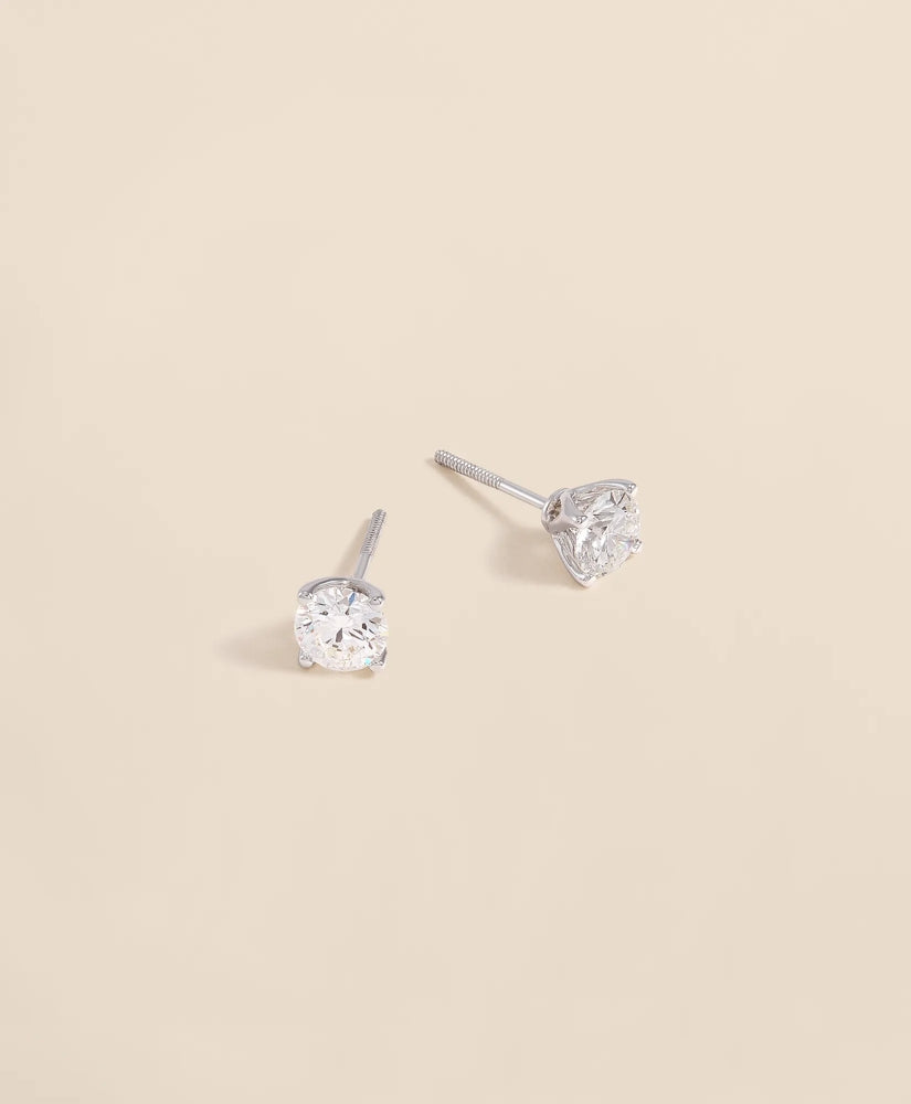 Women 1 CT. Lab-Grown Diamond 14k Gold Stud Earrings - Brooks Brothers Outlet
