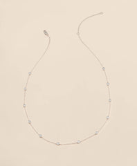 Women 1 CT. Lab-Grown Diamond 14k White Gold Station Necklace - Brooks Brothers sale