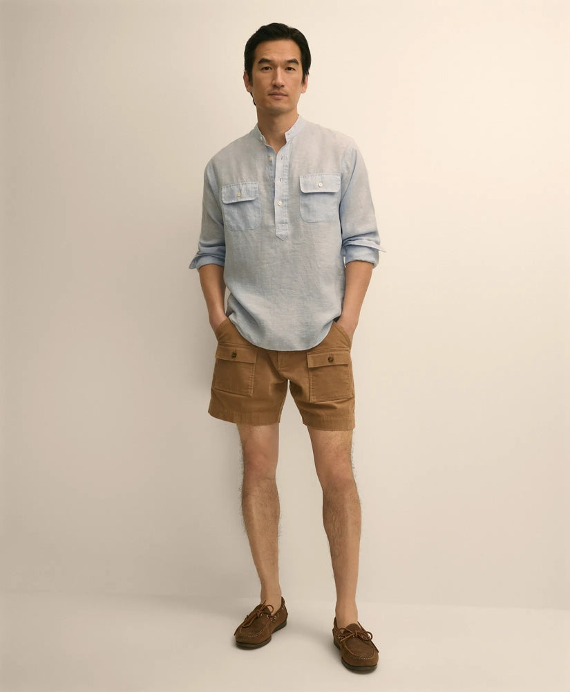 Men 6.5" Cotton Corduroy Camp Shorts - Brooks Brothers sale