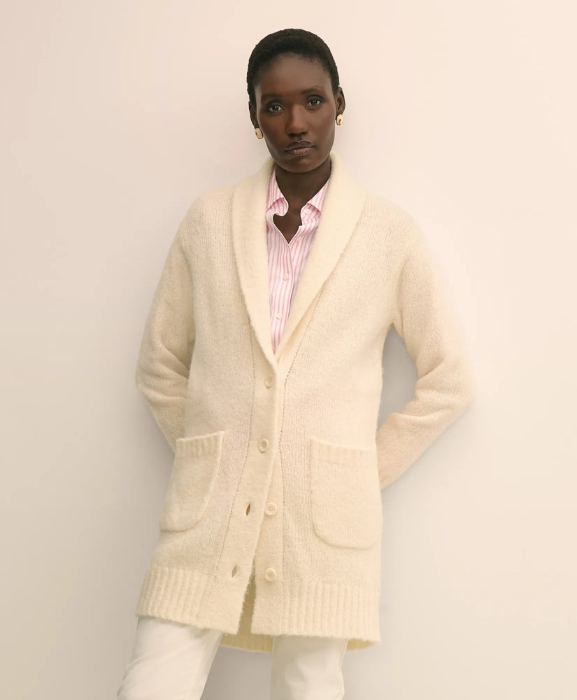 Sale Alpaca-Wool Blend Shawl Collar Tunic Cardigan - Brooks Brothers On sale
