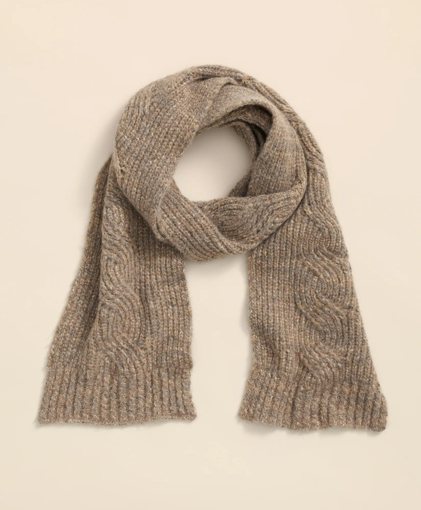 Sale Alpaca-Cotton-Wool Blend Cable Knit Wrap Scarf - Brooks Brothers sale