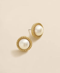 Women Bezel Frame Faux-Pearl Stud Earrings - Brooks Brothers Discount