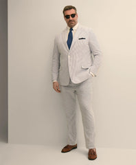 Men Big & Tall Cotton Seersucker Pants - Brooks Brothers Outlet