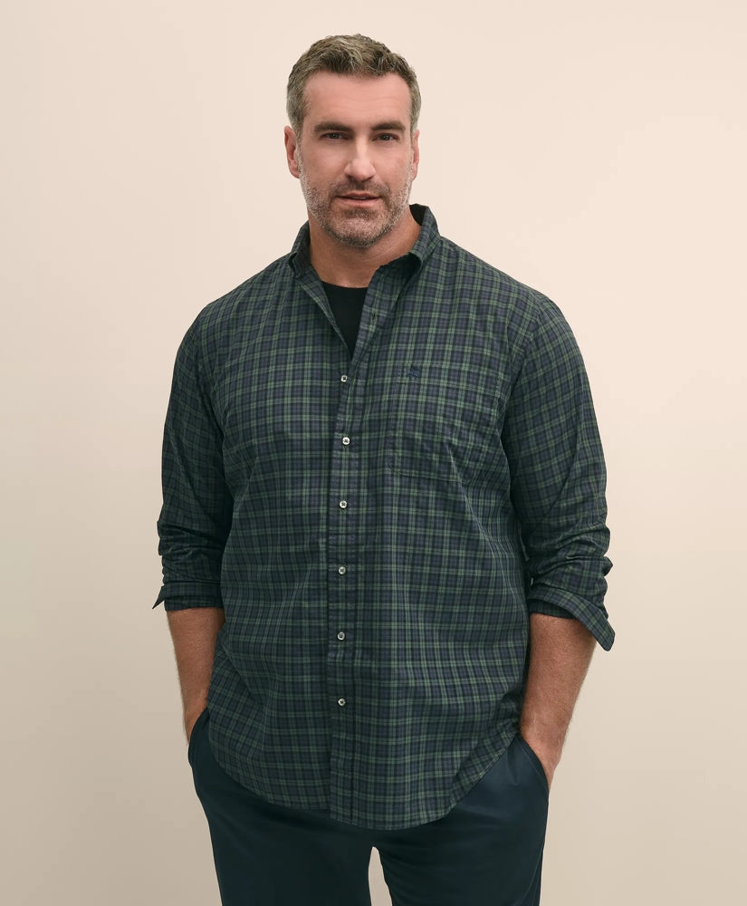 Sale Big & Tall Friday Shirt, Poplin Black Watch - Brooks Brothers Discount