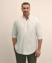 Sale Big & Tall Stretch Cotton Non-Iron Oxford Polo Button Down Collar, Outline Stripe Shirt - Brooks Brothers Near me