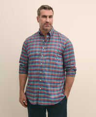 Sale Big & Tall Stretch Cotton Non-Iron Oxford Polo Button Down Collar, Tartan Shirt - Brooks Brothers