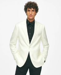 Tailored Black Fleece Peak Lapel Dinner Jacket in Silk Dupioni - Brooks Brothers Near me