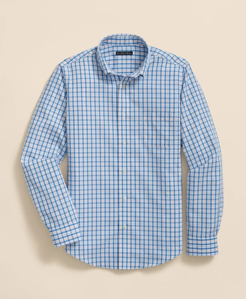 Boys Boys Non-Iron Broadcloth Polo Button-Down Collar Check Sport Shirt - Brooks Brothers US