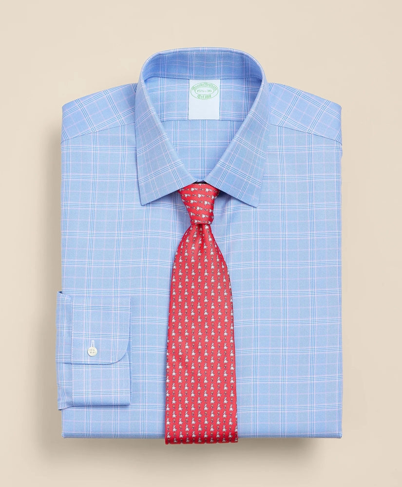 Men Brooks Brothers Explorer Collection Non-Iron Twill Ainsley Collar, Glen Plaid Dress Shirt - Brooks Brothers US