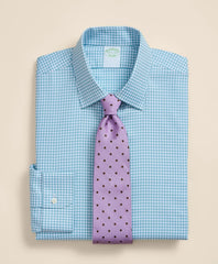 Men Brooks Brothers Explorer Collection Non-Iron Twill Ainsley Collar, Mini-Check Dress Shirt - Brooks Brothers Near me