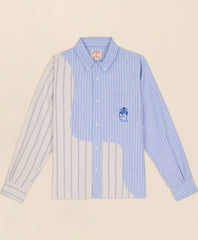 Men Brooks Brothers x Brain Dead Cotton Blend Embroidered Oxford Button-Down Collar, Striped Sport Shirt