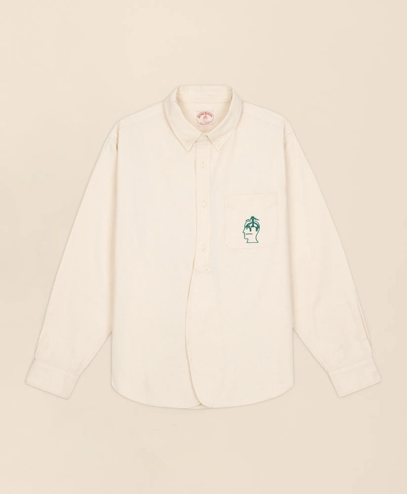 Men Brooks Brothers x Brain Dead Cotton Embroidered Oxford Button-Down Collar, Sport Shirt - Brooks Brothers Gift