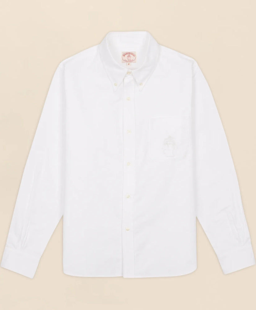 Men Brooks Brothers x Brain Dead Cotton Embroidered Oxford Button-Down Collar, Sport Shirt