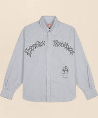 Men Brooks Brothers x Brain Dead Cotton Embroidered Oxford Button-Down Collar, Striped Sport Shirt - Brooks Brothers Online