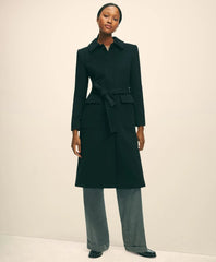 Women Brushed Wool Twill Wrap Coat - Brooks Brothers sale