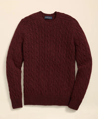 Sale Cable Crewneck Sweater in Shetland Wool - Brooks Brothers On sale