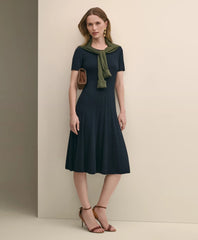 Sale Cable-Knit Fit-and-Flare Sweater Dress - Brooks Brothers Discount