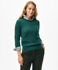 Sale Cashmere Cable Crewneck Sweater - Brooks Brothers Outlet