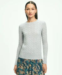 Sale Cashmere Cable Crewneck Sweater - Brooks Brothers Outlet