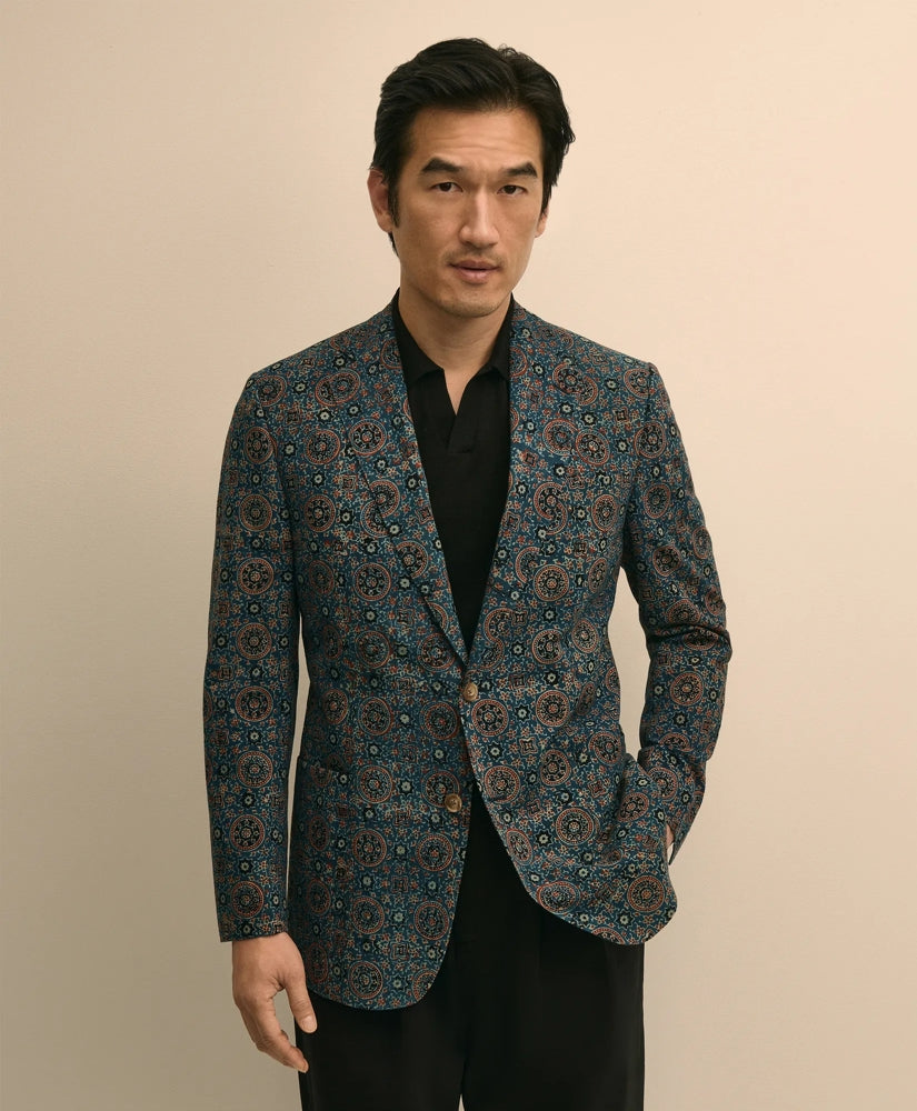 Men Classic Fit Cotton Medallion Mosaic Sport Coat - Brooks Brothers For sale