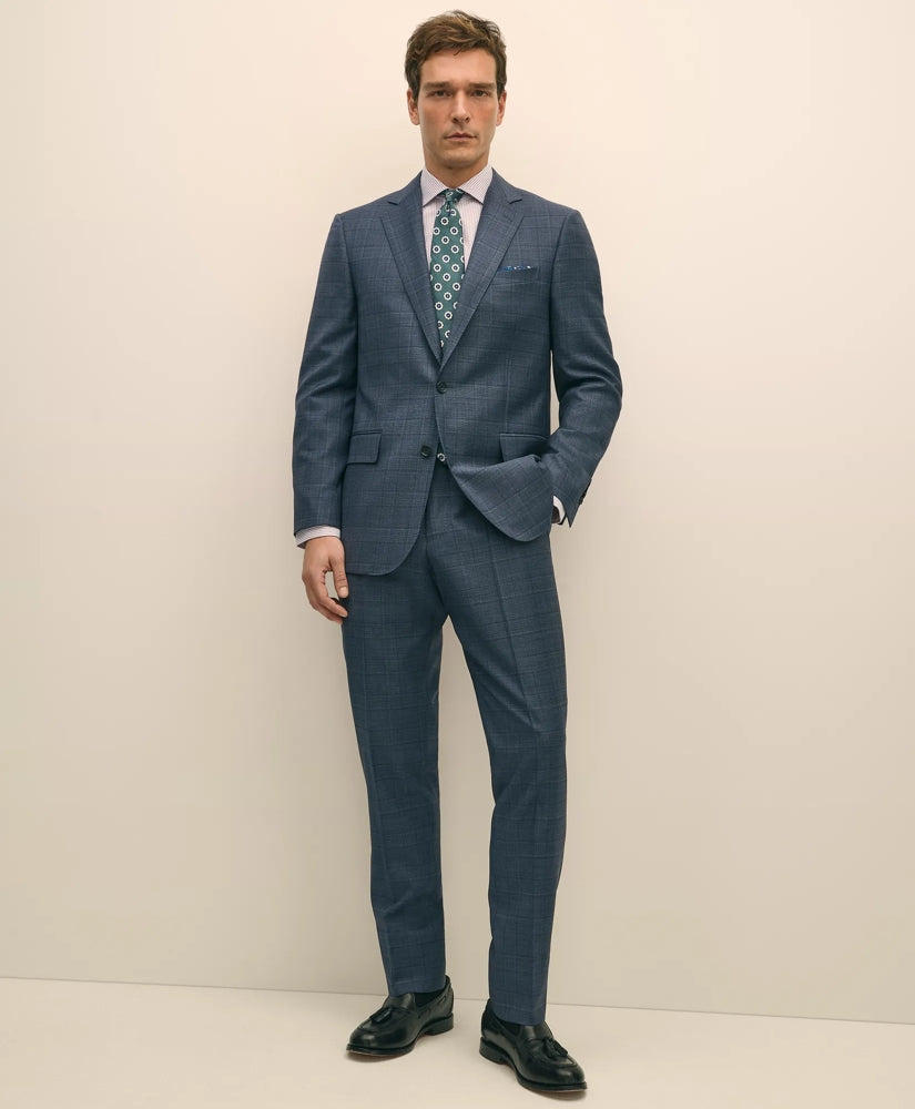 Tailored Classic Fit Wool Blue Check 1818 Suit - Brooks Brothers Near me