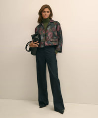 Sale Cotton Blend Floral Jacquard Cropped Jacket - Brooks Brothers For sale