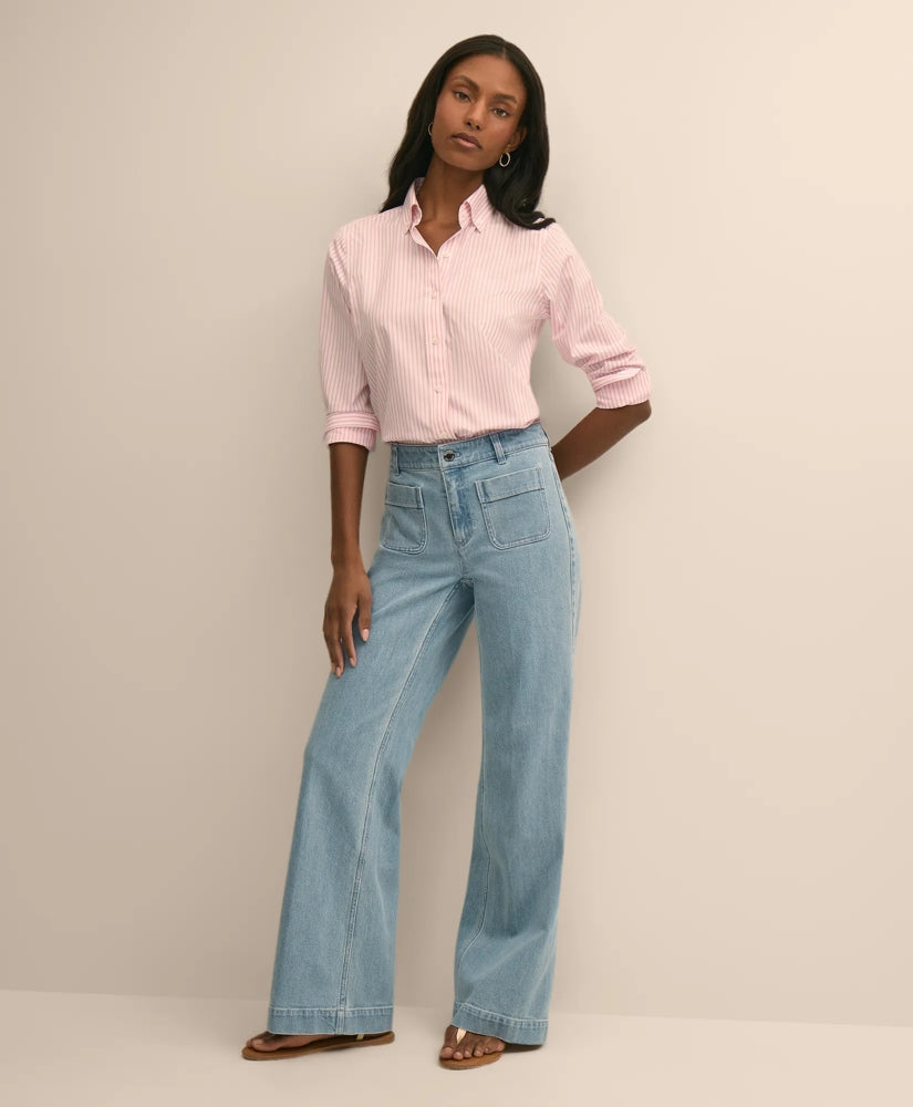 Women Cotton-Blend Patch Pocket Flare Jeans - Brooks Brothers sale