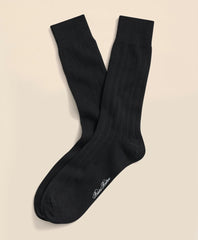 Men Cotton Blend Ribbed Crew Socks - Brooks Brothers Gift