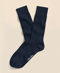 Men Cotton Blend Ribbed Crew Socks - Brooks Brothers Gift