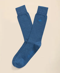 Men Cotton Blend Ribbed Socks - Brooks Brothers US