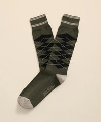 Men Cotton-Blend Tipped Argyle Socks - Brooks Brothers On sale