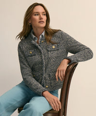 Women Cotton Blend Tweed Jacket - Brooks Brothers Online