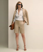 Women Cotton Blend Twill Bermuda Shorts - Brooks Brothers Discount