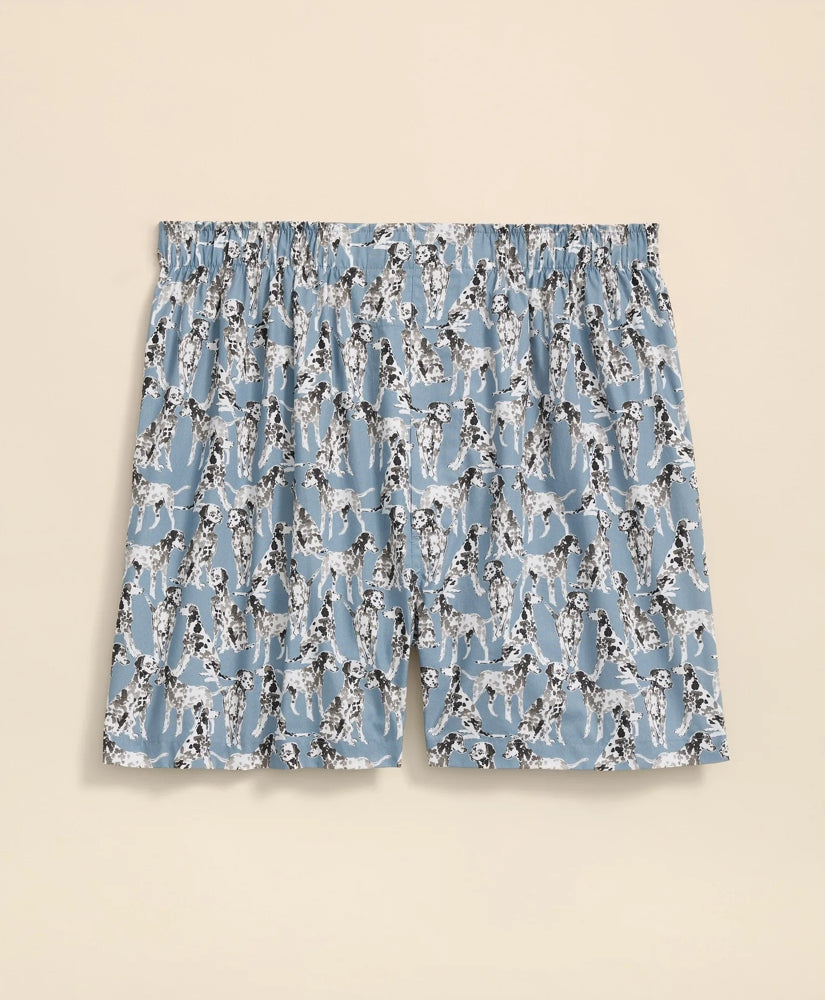 Men Cotton Broadcloth Dalmatians Boxers - Brooks Brothers Outlet