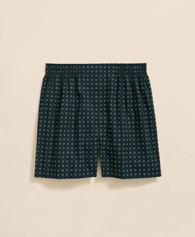 Men Cotton Broadcloth Foulard Boxers - Brooks Brothers Outlet