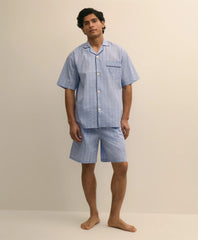 Men Cotton Broadcloth Glen Plaid Short Pajamas - Brooks Brothers US