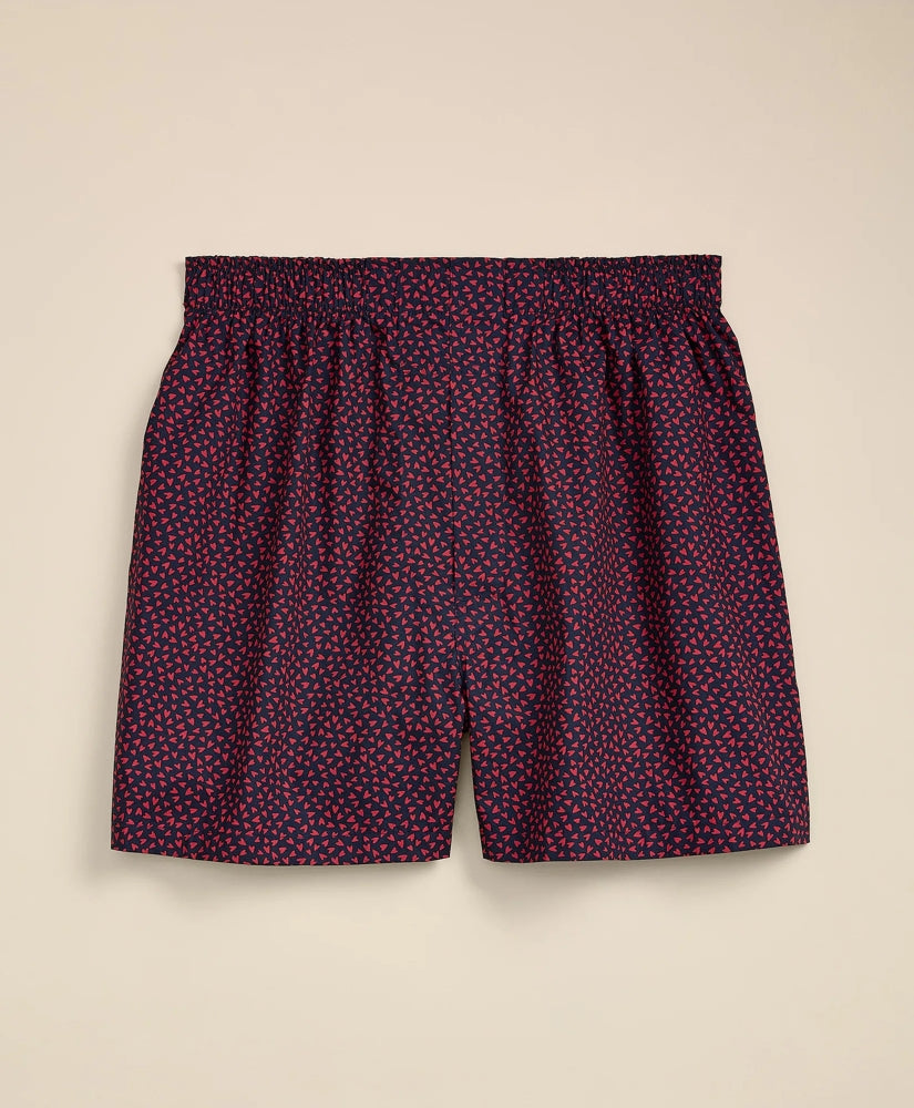 Men Cotton Broadcloth Heart Boxers - Brooks Brothers US