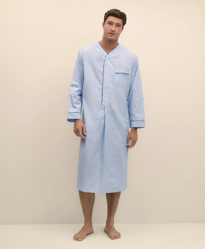 Men Cotton Broadcloth Nightshirt - Brooks Brothers On sale