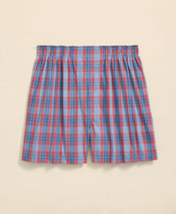 Men Cotton Broadcloth Check Boxers - Brooks Brothers Outlet