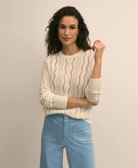 Women Cotton Cable-Knit Cropped Sweater - Brooks Brothers US