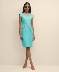 Sale Cotton Embellished Sheath Dress - Brooks Brothers Near me