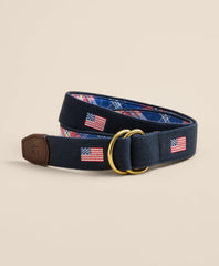 Men Cotton Flag Embroidered Belt - Brooks Brothers US