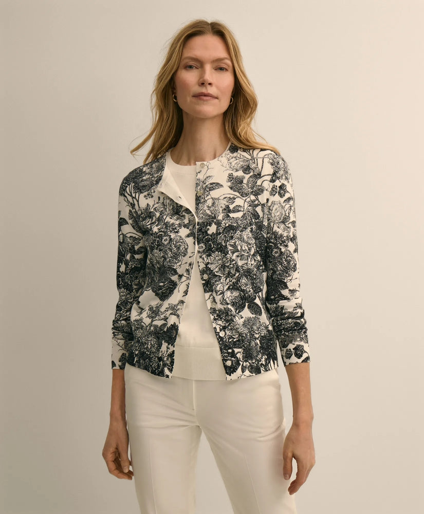Sale Cotton Floral Cardigan - Brooks Brothers US