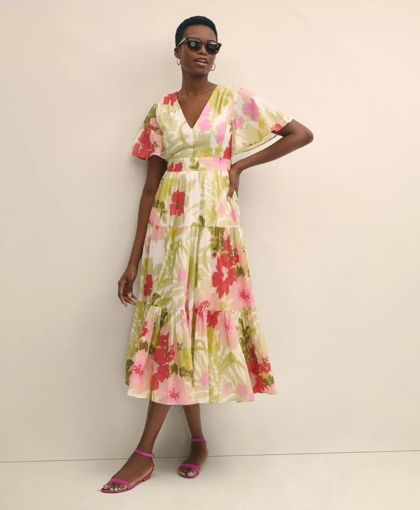 Sale Cotton Floral Tiered Maxi Dress - Brooks Brothers For sale