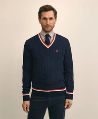 Men Cotton Lightweight Tennis Sweater - Brooks Brothers Outlet