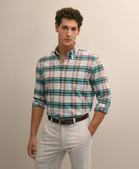Men Cotton Madras Polo Button-Down Collar Shirt - Brooks Brothers Online